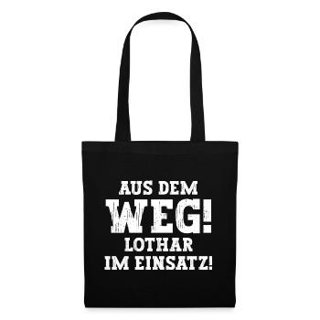 Lothar Lustiger Spruch Vorname Name Lothar - Stoffbeutel - Schwarz - Vorne