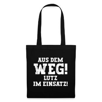 Lutz Lustiger Spruch Vorname Name Lutz - Stoffbeutel - Schwarz - Vorne