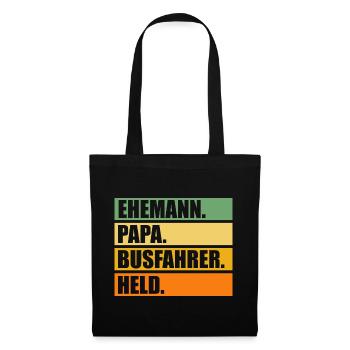 Papa Vater Bus Busfahrer - Stoffbeutel - Schwarz - Vorne