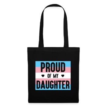 Mois de la fierté LGBT - Fière de ma fille trans - Sac en tissu - noir - Devant