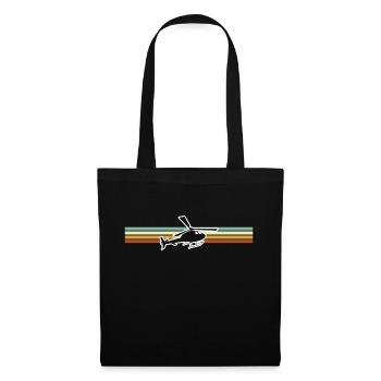 Hélicoptère Hélicoptère Rétro - Sac en tissu - noir - Devant