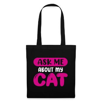 Posez-moi des questions sur mon chat - Sac en tissu - noir - Devant