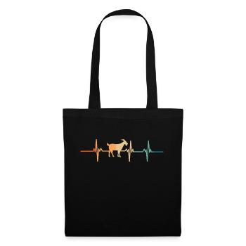 Battement de cœur chèvre - Sac en tissu - noir - Devant