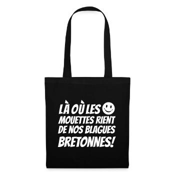 blagues bretonnes,cadeaux humoristique,Humour BZH - Sac en tissu - noir - Devant