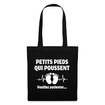 futur papa, future maman, bébé - Sac en tissu - noir - Devant