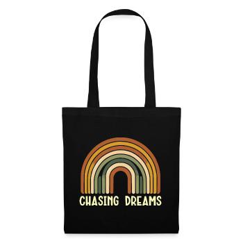 Regenbogen Retro Chasing Dreams - Stoffbeutel - Schwarz - Vorne