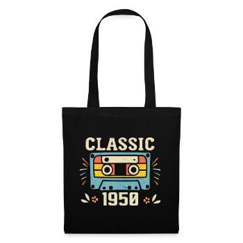 Vintage 1950 Geburtstagskassette Retro 1950 - Stoffbeutel - Schwarz - Vorne