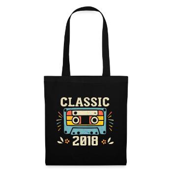 Vintage 2018 Retro Geburtstagskassette 2018 - Stoffbeutel - Schwarz - Vorne