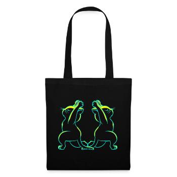 Yoga Vintage Rétro des années 80 Chats des années 90 - Sac en tissu - noir - Devant