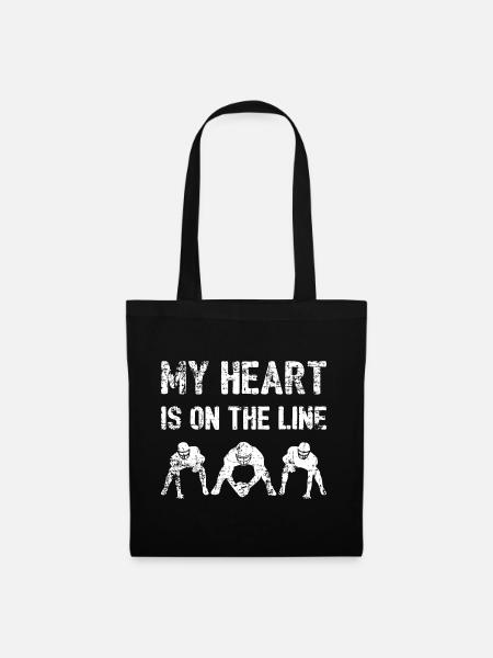 My Heart Is On The Line - Football Lineman I - Tote Bag - black
