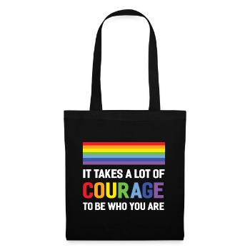 LGBTQ Pride Month - It Takes a Lot of Courage - Tote Bag - black - Front