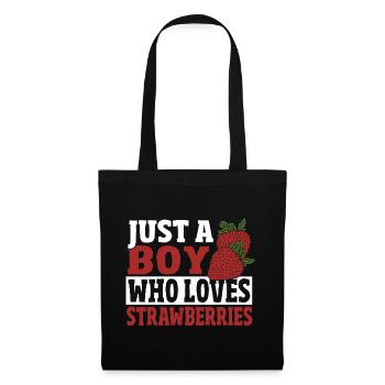 Juste un garçon qui aime les fraises - Sac en tissu - noir - Devant