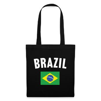 Brasilien Flagge - Stoffbeutel - Schwarz - Vorne