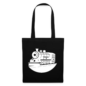 Dessin de locomotive - Sac en tissu - noir - Devant