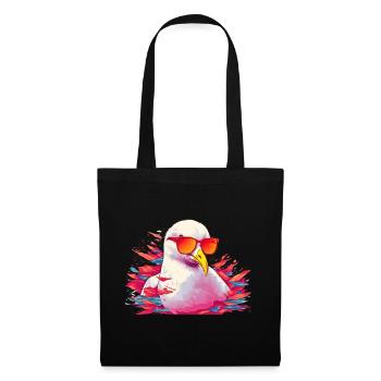 Pink seagull with sunglasses - Tote Bag - black - Front