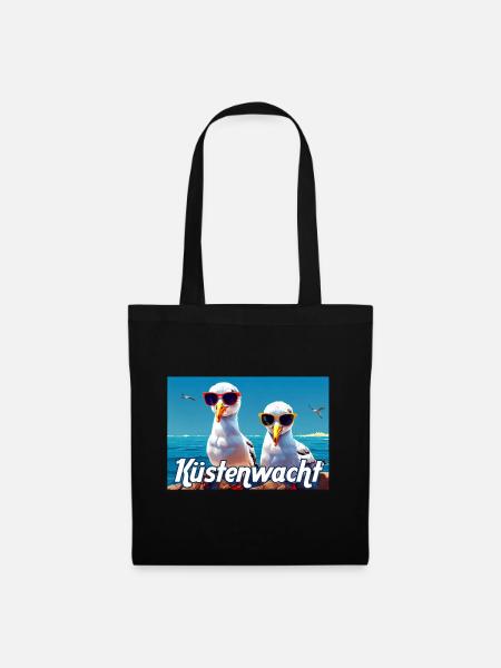 Küstenwacht Möwen - Stoffbeutel - Schwarz