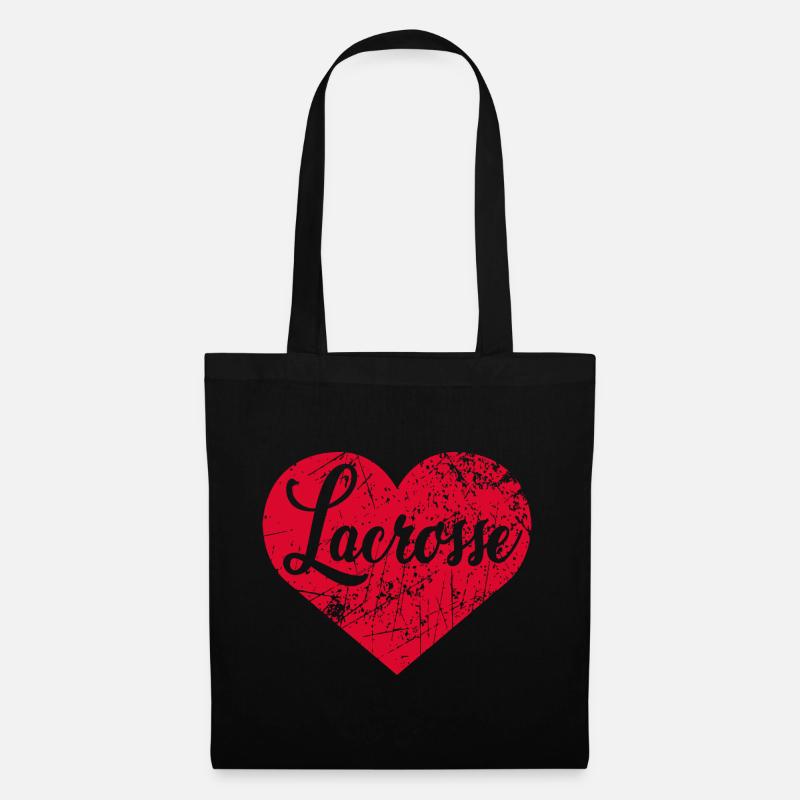 Lacrosse Herz - Stoffbeutel - Schwarz