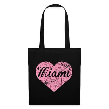 Miami Herz - Stoffbeutel - Schwarz - Vorne
