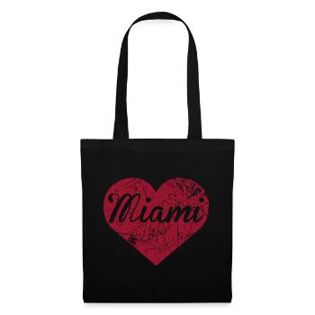 Miami Herz - Stoffbeutel - Schwarz - Vorne