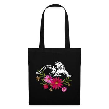 Bearded Dragon With Flowers - Tote Bag - black - Front
