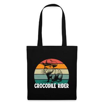 Crocodile Rider Capybara - Stoffbeutel - Schwarz - Vorne