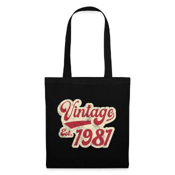 Jahrgang Est 1981 - Stoffbeutel - Schwarz - Vorne