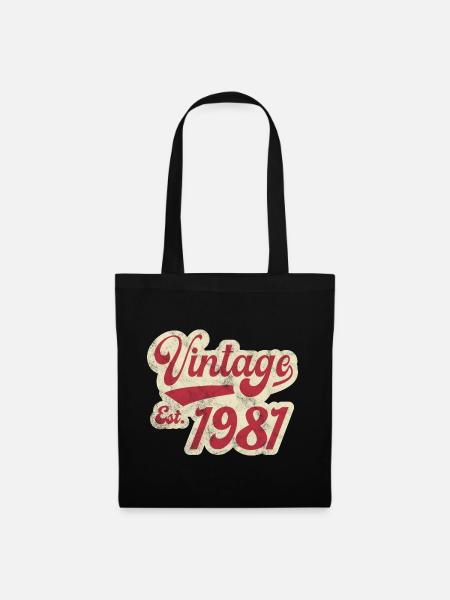 Jahrgang Est 1981 - Stoffbeutel - Schwarz