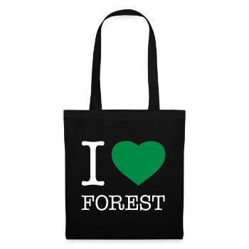 I LOVE FOREST - Stoffbeutel - Schwarz - Vorne