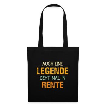 Auch eine Legende geht mal in Rente retro  - Stoffbeutel - Schwarz - Vorne