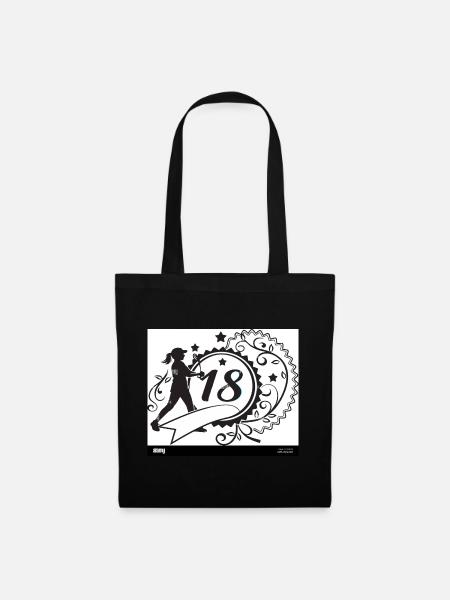 18 Plus Test Design - Stoffbeutel - Schwarz