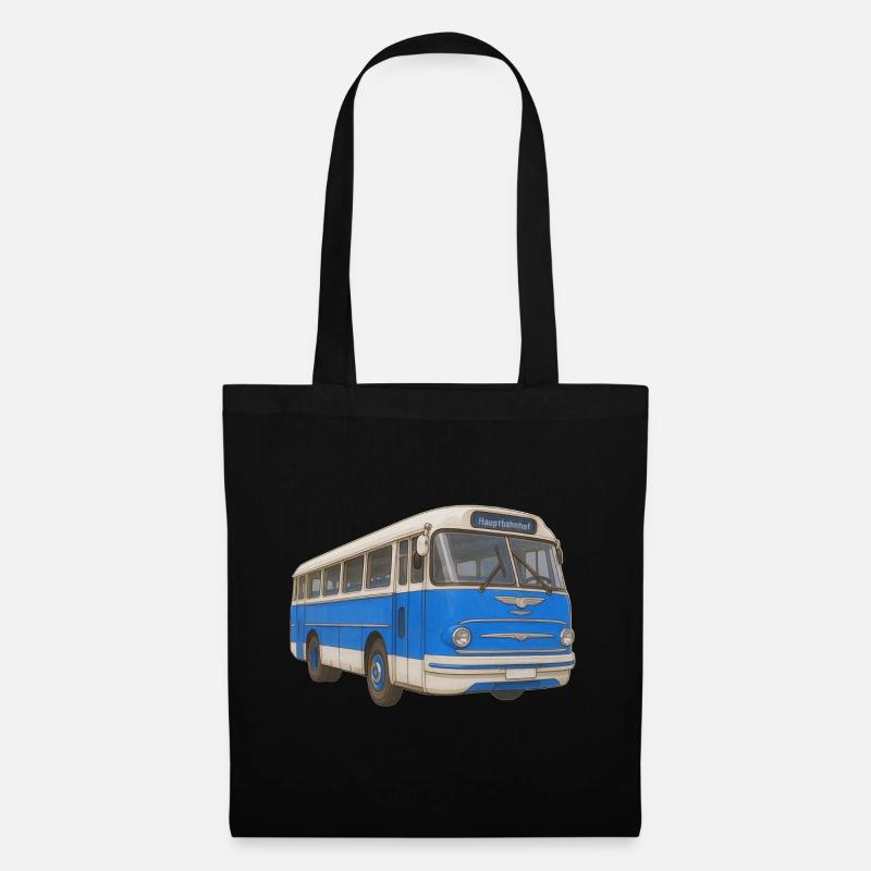 Alter blauer Bus - Stoffbeutel - Schwarz