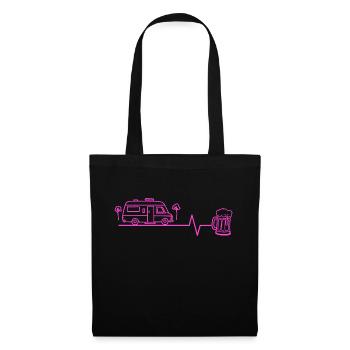 Camping-car & bière - Sac en tissu - noir - Devant