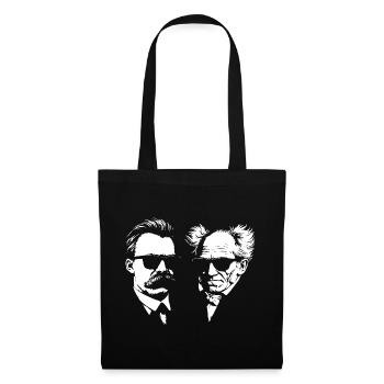 Les philosophes allemands Nietzsche et Schopenhhauer - Sac en tissu - noir - Devant