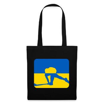 Ukraine Frieden Hockey Design - Stoffbeutel - Schwarz - Vorne