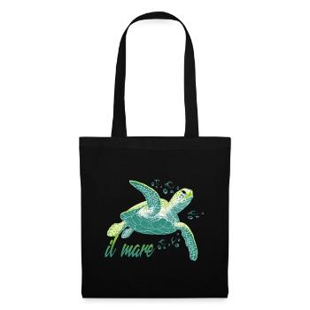 Il mare - Tortue de mer Océan - Sac en tissu - noir - Devant
