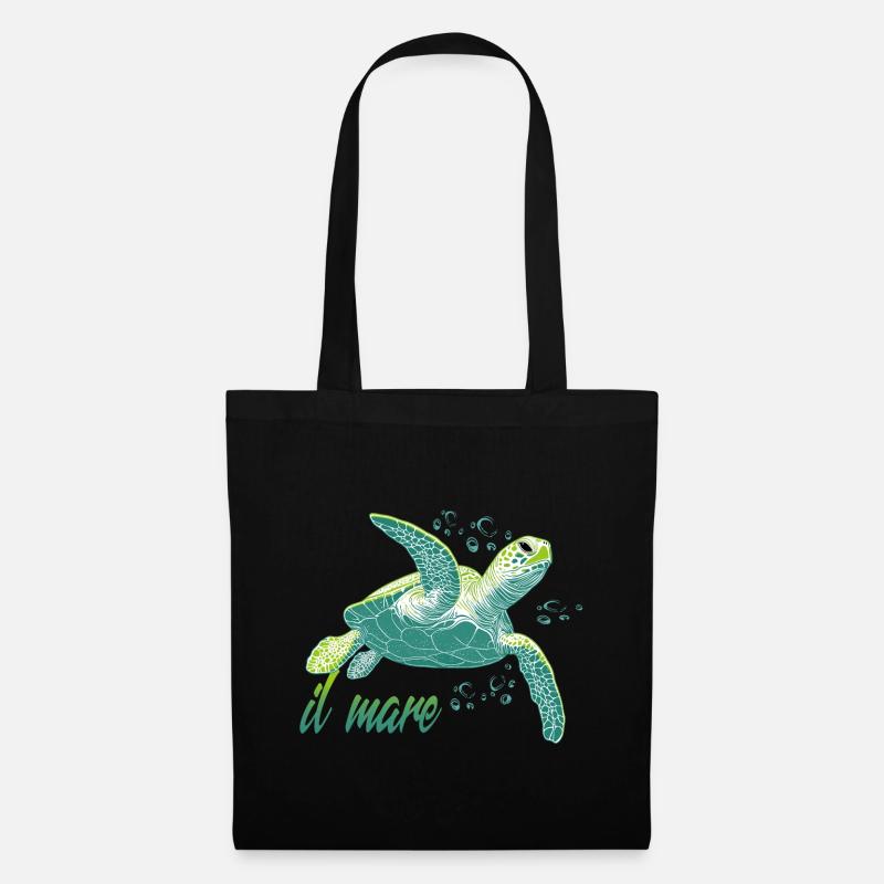 Il mare - Meereschildkröte Ozean - Stoffbeutel - Schwarz
