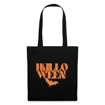 Silhouette de chauve-souris orange d’Halloween - Sac en tissu - noir - Devant