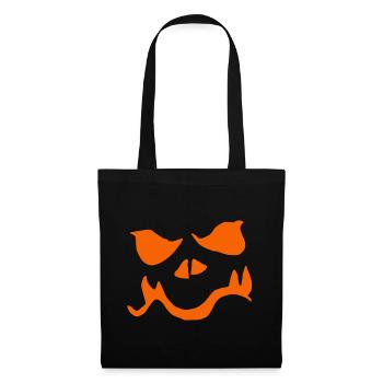 Minimalist Pumpkin Face Halloween - Tote Bag - black - Front
