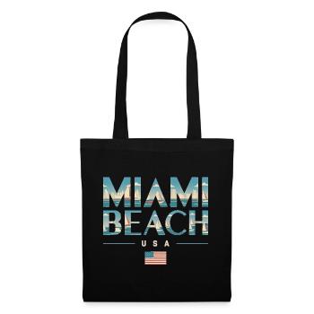 Miami Beach Palmiers Ville Voyage Design - Sac en tissu - noir - Devant