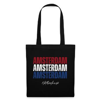 Amsterdam, Niederlande, ich liebe Holland - Stoffbeutel - Schwarz - Vorne