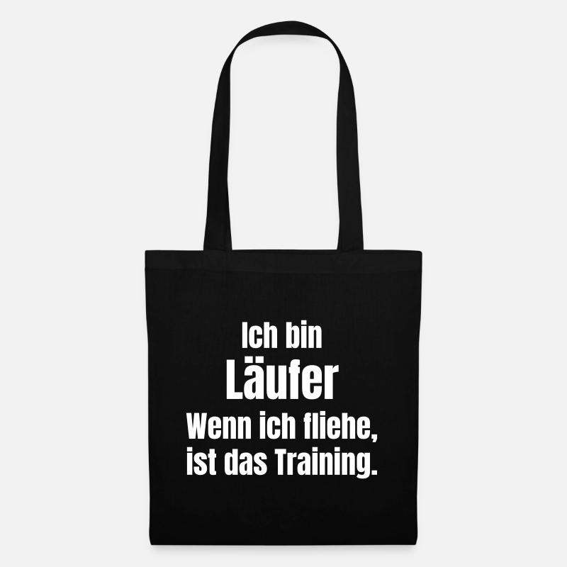 Ich bin Läufer Training Motivation - Stoffbeutel - Schwarz