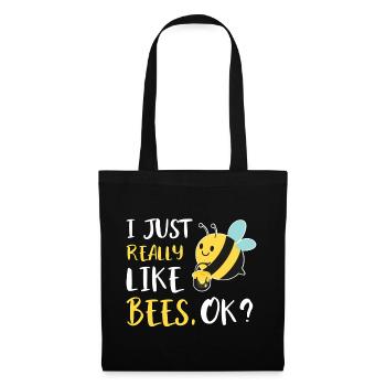 Cute Bee Cartoon Honey Bee Bee Fan - Tote Bag - black - Front