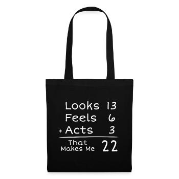 22 ans Anniversaire Humoristique | 22e Anniversair - Sac en tissu - noir - Devant
