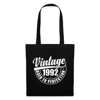Cadeau d’anniversaire 1992 Millésime 1992 Rétro 1992 - Sac en tissu - noir - Devant