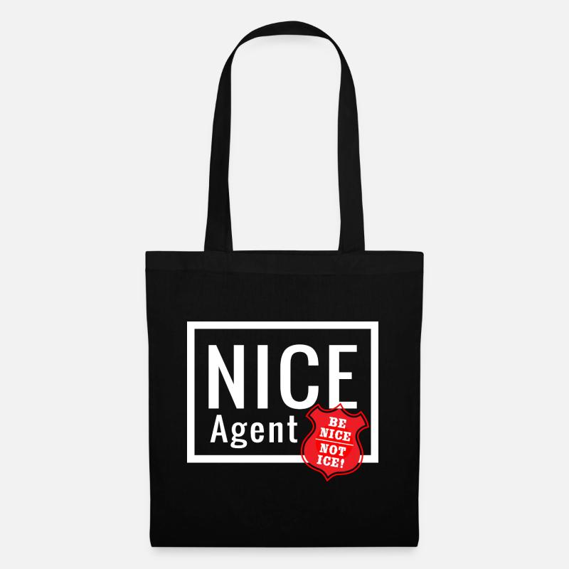 NICE Agent Logo with Statement Be Nice Badge - Tote Bag - black