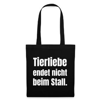 Love of animals does not end at the stable - Tote Bag - black - Front