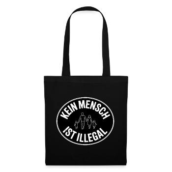 Kein Mensch ist Illegal - Gegen Rechts - Stoffbeutel - Schwarz - Vorne