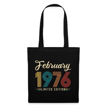 50e Anniversaire Février 1976 50 ans Vintage Rétro - Sac en tissu - noir - Devant