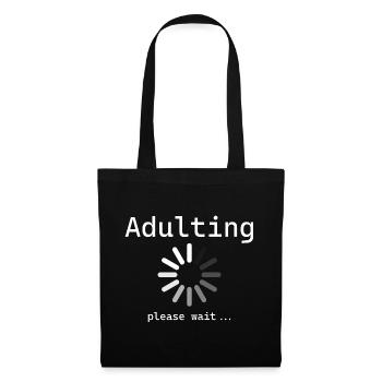 Adulte Veuillez patienter Chargement - Sac en tissu - noir - Devant
