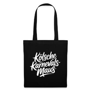 Kölsche Karnevalsmaus Karneval Köln Kölner Maus - Stoffbeutel - Schwarz - Vorne